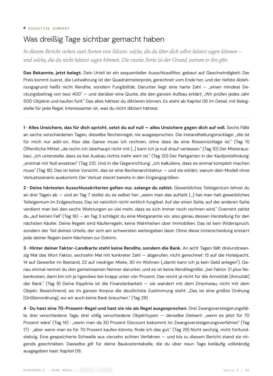 Executive Summary mit fünf belegten Überraschungen